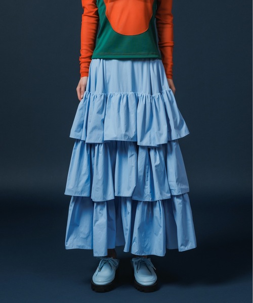 NON TOKYO（ノントーキョー） ロング スカート NYLON TIEREDSKIRT