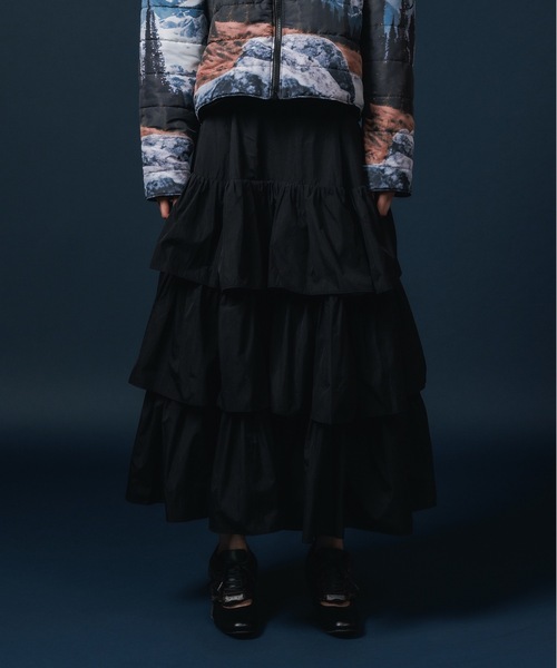 NON TOKYO（ノントーキョー） ロング スカート NYLON TIEREDSKIRT