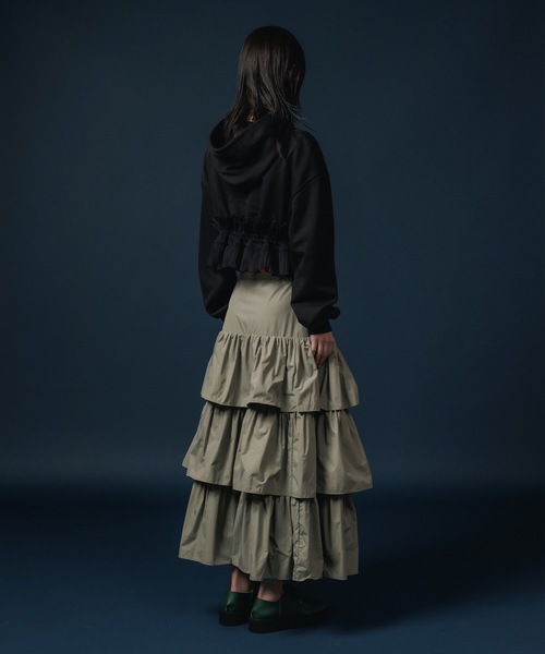 NON TOKYO（ノントーキョー） ロング スカート NYLON TIEREDSKIRT