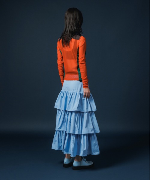 NON TOKYO（ノントーキョー） ロング スカート NYLON TIEREDSKIRT