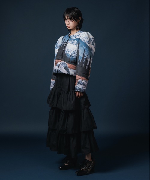 NON TOKYO（ノントーキョー） ロング スカート NYLON TIEREDSKIRT