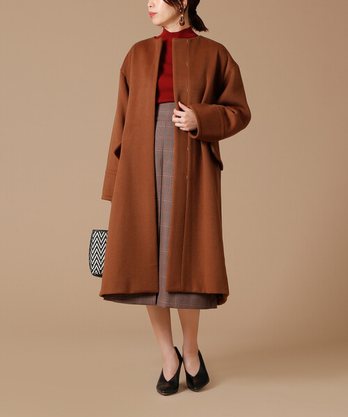 「martinique」 ノーカラーコート 2 ベージュ レディース_画像2