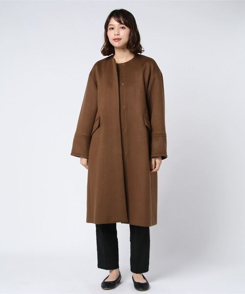 「martinique」 ノーカラーコート 2 ベージュ レディース_画像8