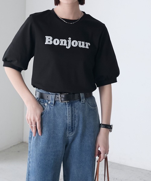 【新品未使用】BONJOUR刺繍Tシャツ BONJOUR刺繍Tシャツ | NOLLEY'S(ノーリーズ)レディース | PAL
