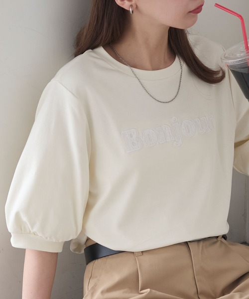 【新品未使用】BONJOUR刺繍Tシャツ BONJOUR刺繍Tシャツ | NOLLEY'S(ノーリーズ)レディース | PAL