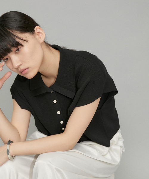 ADAM ET ROPE’ アダムエロペ ニットポロTEE ADAM ET ROPE' ポロシャツ ポロ 「WEB限定」・「サステナブル