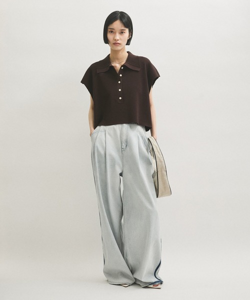 ADAM ET ROPE’ アダムエロペ ニットポロTEE ADAM ET ROPE'｜【WEB限定】・【サステナブル】ニットポロTEE