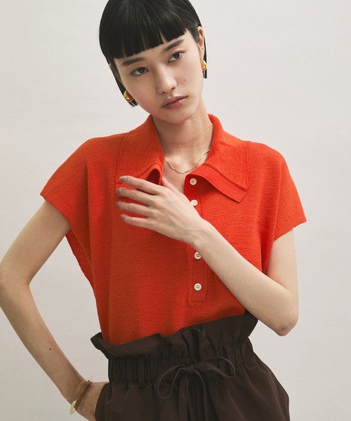 ADAM ET ROPE’ アダムエロペ ニットポロTEE ADAM ET ROPE' ポロシャツ ポロ 「WEB限定」・「サステナブル