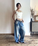 ワイドパンツ ジーンズ デニム デニムパンツ ...の詳細画像5