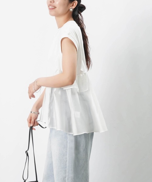 tシャツ LC/LLL 異素材フリルプルオーバー レディース LADY LUCK LUCA tシャツ LC/LLL 異素材フリルプルオーバー