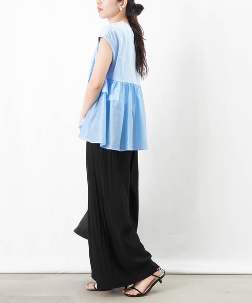 tシャツ LC/LLL 異素材フリルプルオーバー レディース LADY LUCK LUCA tシャツ LC/LLL 異素材フリルプルオーバー