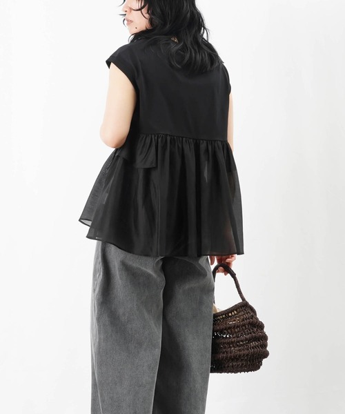 LADY LUCK LUCA tシャツ LC/LLL 異素材フリルプルオーバー