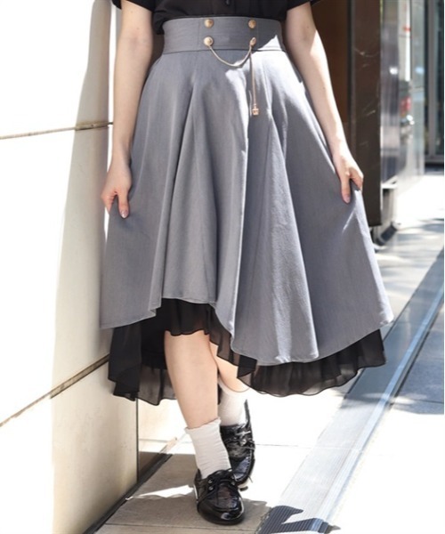 【女性らしいデザイン♪】HERMES フレア ミディスカート axes femme｜アシメ*フレアミディスカート | Rakuten Fashion