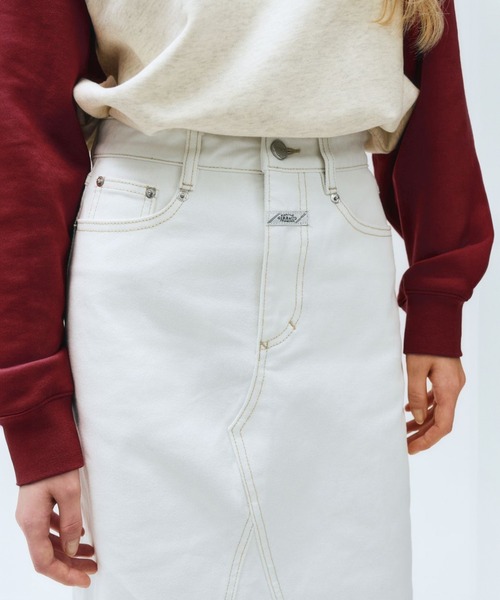 さらに100円引き◆MARITHE◆W DENIM PLEATS SKIRT さらに100円引き◇MARITHE◇W DENIM PLEATS SKIRT (Marithe +