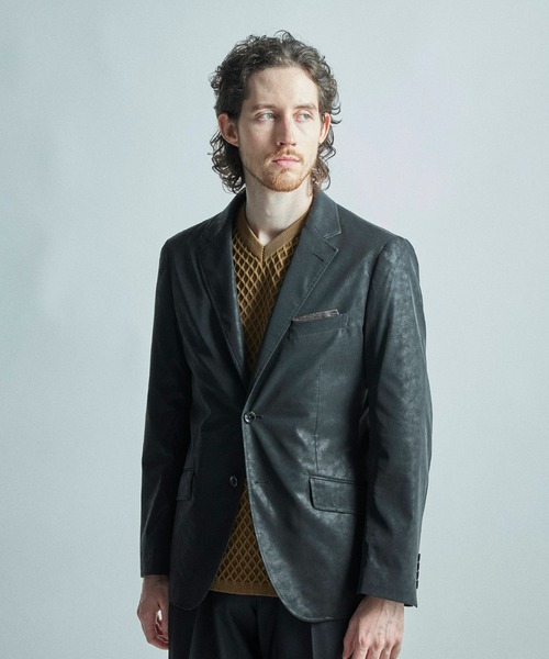 MEN'S BIGI ジャケット テーラードジャケット フェイクレザー
