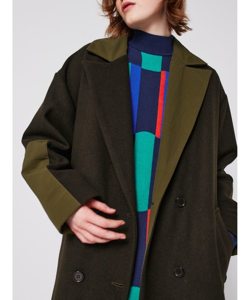 トレンチコート コート Wool blend long coat レディースの画像