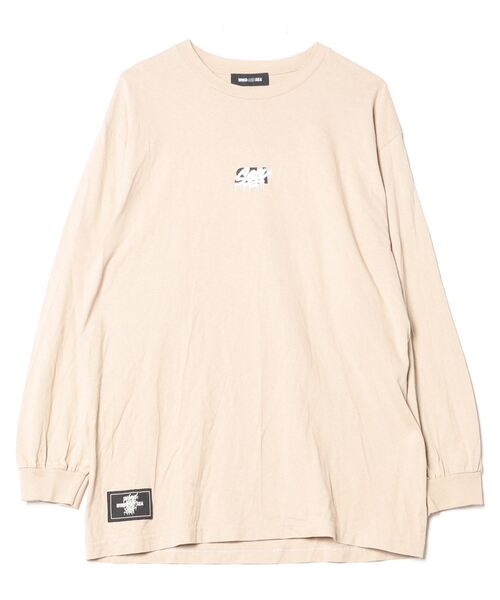 ウィンダンシー　ロンT ベージュ　プリント　L WIND AND SEA 「WIND SEA」 長袖Tシャツ L ベージュ メンズ