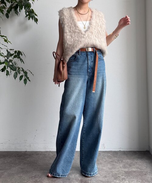 [DouDou] обработка Denim брюки 38 голубой женский 