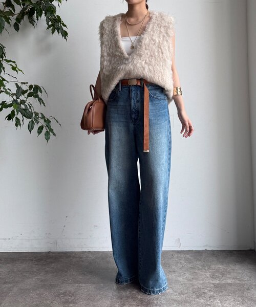 [DouDou] обработка Denim брюки 38 голубой женский 