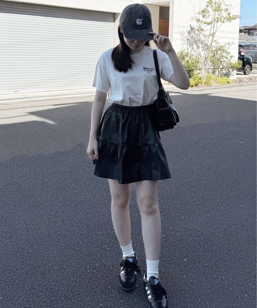 Mejoul スカート 「インナーパンツ付き」「ウエストゴム」フェイク