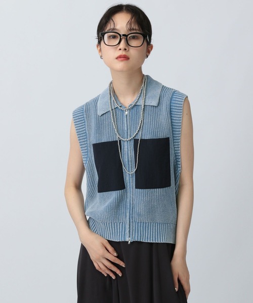 LEPSIM ゆきはさんフロントジップ ベスト 2色セット LEPSIM（レプシィム） ベスト ジレ 加工WZIPベスト 581582 レディース