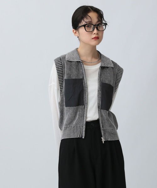 LEPSIM（レプシィム） ベスト ジレ 加工WZIPベスト 581582 レディース