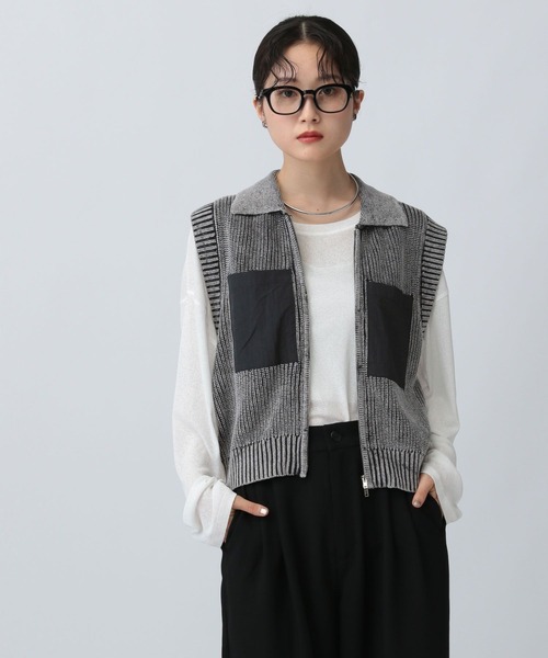 LEPSIM（レプシィム） ベスト ジレ 加工WZIPベスト 581582 レディース