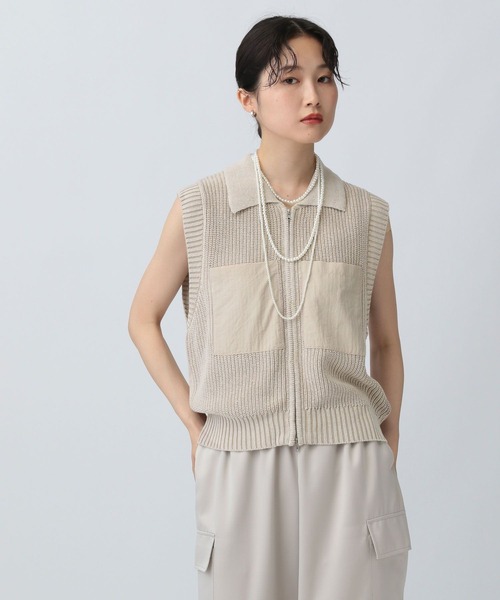 LEPSIM（レプシィム） ベスト ジレ 加工WZIPベスト 581582 レディース