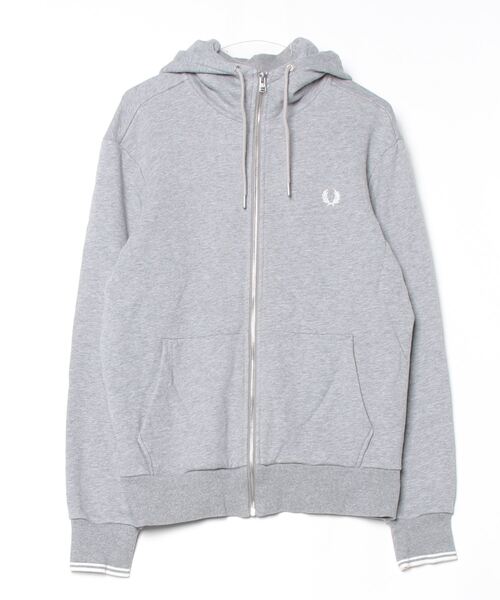 FRED PERRY ジップアップパーカー M FRED PERRY 「FRED PERRY」 ジップアップパーカー M グレー