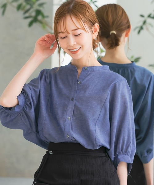 【未使用】100%リネン　ブラウス　アーバンリサーチ　オフホワイト　かわいい URBAN RESEARCH ROSSO（アーバンリサーチ ロッソ） 7分袖ブラウス FREE