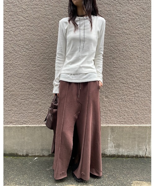 ANEW 　トレーナー　スカート　セットアップ AIC. スカート リメイクデザインスウェットロングスカート