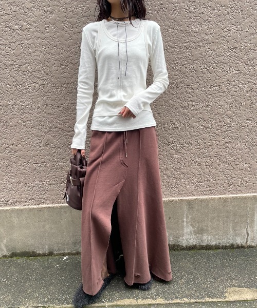 AIC. スカート リメイクデザインスウェットロングスカート