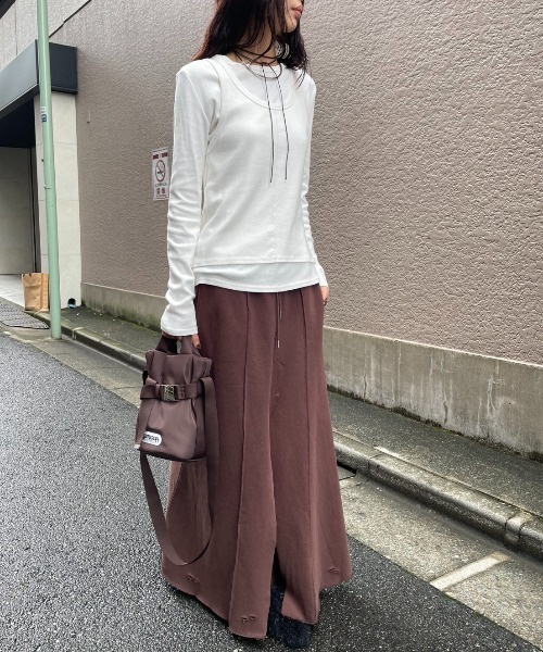 AIC. スカート リメイクデザインスウェットロングスカート