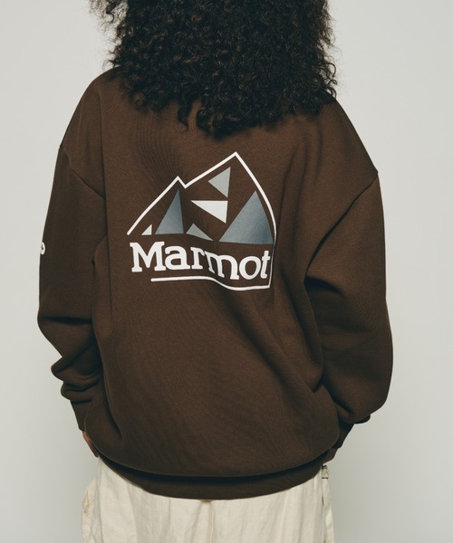 トレーナー スウェット 「Marmot/マーモット」 別注 ブランドロゴ バックプリントスウェット レディース メンズ