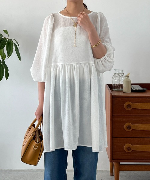 「un dix cors」 7分袖ブラウス FREE ブラック レディース_画像4