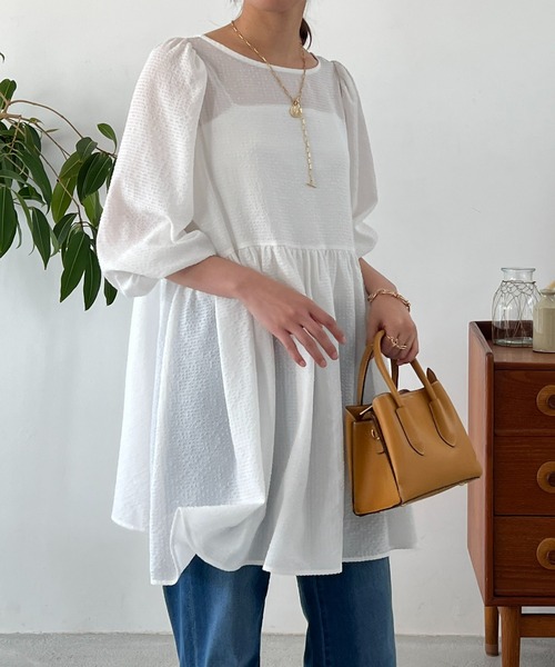 「un dix cors」 7分袖ブラウス FREE ブラック レディース_画像5