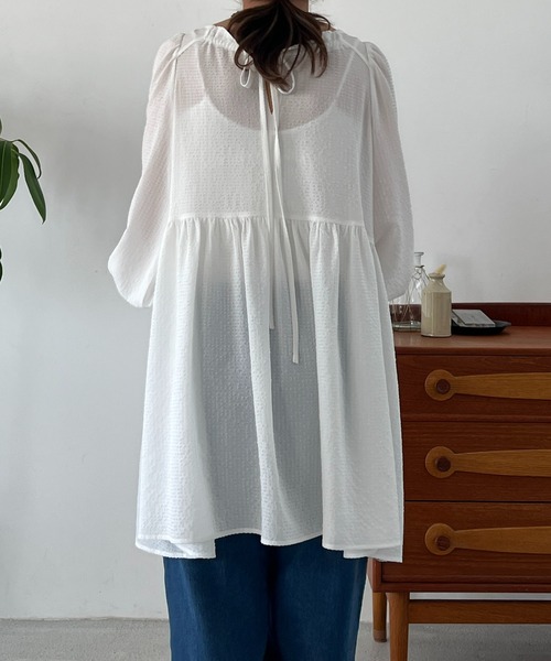 「un dix cors」 7分袖ブラウス FREE ブラック レディース_画像7