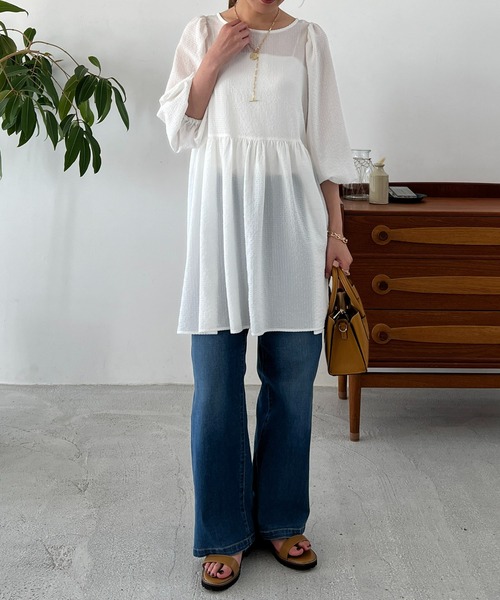 「un dix cors」 7分袖ブラウス FREE ブラック レディース_画像8