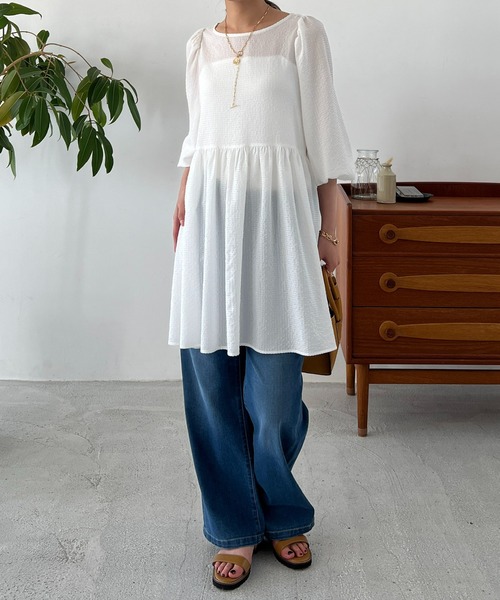 「un dix cors」 7分袖ブラウス FREE ブラック レディース_画像9