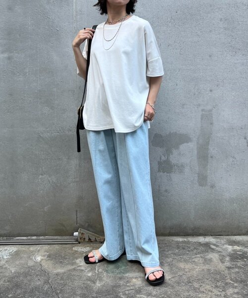 「Jena espace merveilleux」 半袖Tシャツ 1 チャコールグレー レディース_画像2