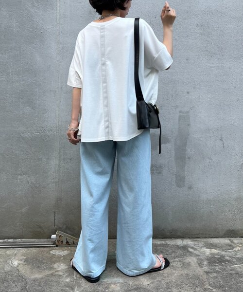 「Jena espace merveilleux」 半袖Tシャツ 1 チャコールグレー レディース_画像3