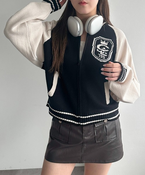 「apres jour mignon」 ニットカーディガン X-LARGE ボルドー レディース_画像3