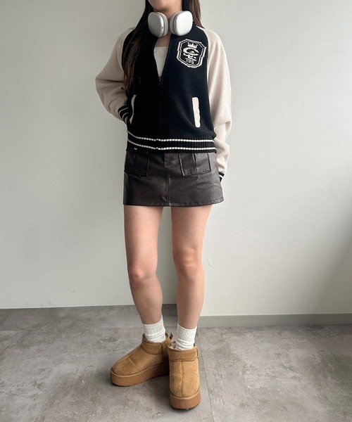 「apres jour mignon」 ニットカーディガン X-LARGE ボルドー レディース_画像6