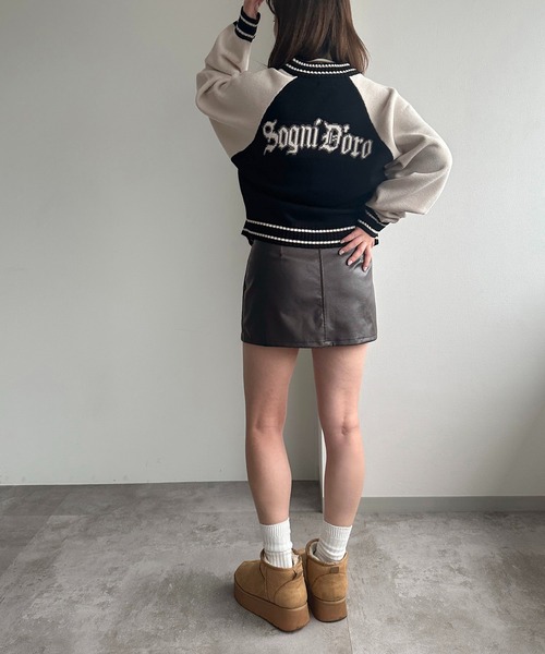 「apres jour mignon」 ニットカーディガン X-LARGE ボルドー レディース_画像7