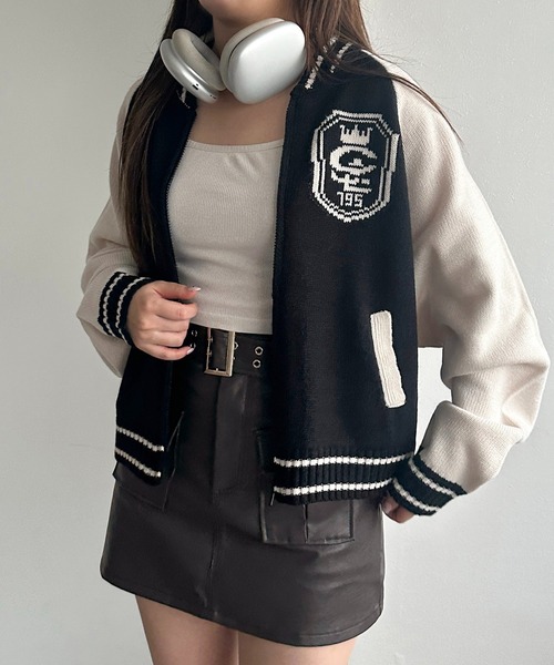 「apres jour mignon」 ニットカーディガン X-LARGE ボルドー レディース_画像8