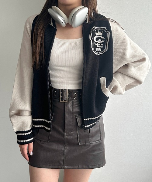 「apres jour mignon」 ニットカーディガン X-LARGE ボルドー レディース_画像9