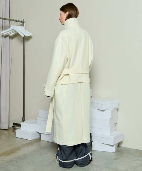 未使用級✨ベイジ 2way チェスターショートコート スタンドカラーコート S Oggi掲載】LEMOORE ／ ウールリバースタンドカラーショート