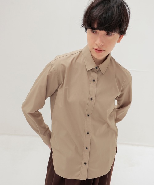 gajess ベージュ 長袖シャツ タイトフィット DRESSLAVE（ドレスレイブ） ブラウス シャツ just fit shirts(ジャスト