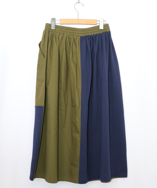 ScoLar（スカラー） スカート 153652：レトロ異素材バイカラーワーク
