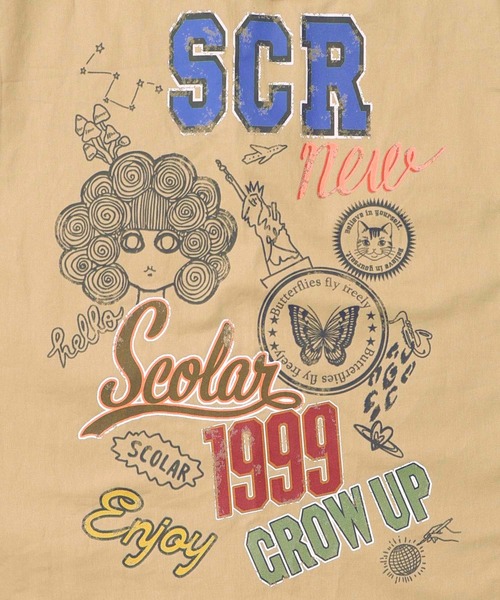 ScoLar（スカラー） スカート 153652：レトロ異素材バイカラーワーク